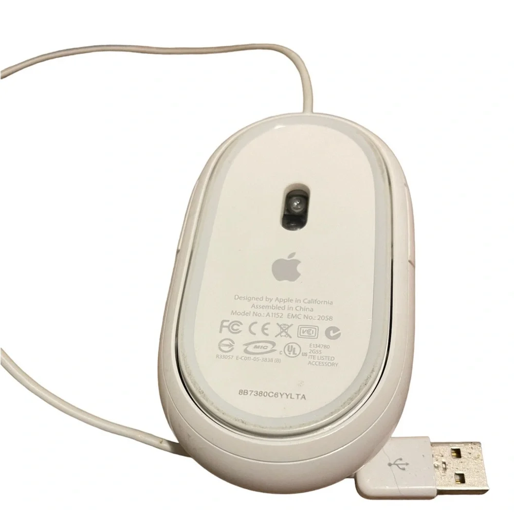 Authentic Apple Mighty Mouse Wired USB White Model No A1152